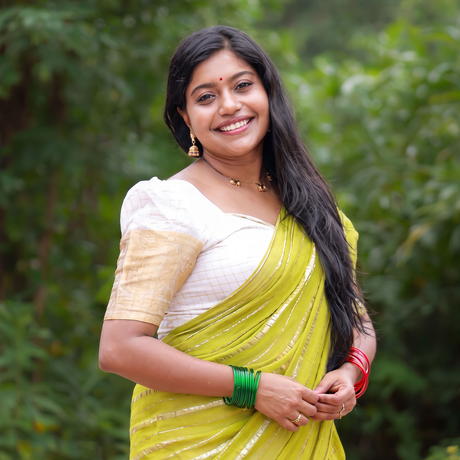 Young girl practising classical dance